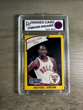 Michael Jordan Gem Mint 10 1980 Starting Lineup Novelty Basketball Card. Bulls.